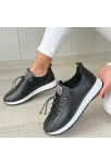 Monya Siyah Cilt Bağcıklı Spor Ayakkabı Monya Siyah Cilt Bağcıklı Spor Ayakkabı