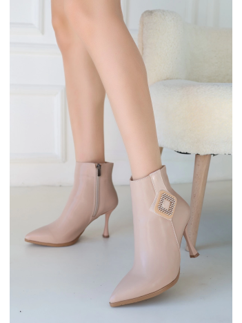 Moose Nude Cilt Topuklu Bot Moose Nude Cilt Topuklu Bot