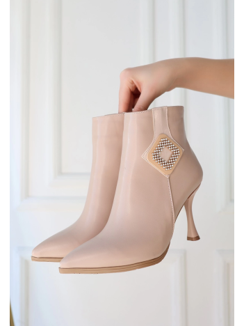 Moose Nude Cilt Topuklu Bot Moose Nude Cilt Topuklu Bot