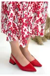 Morji Kırmızı Cilt Topuklu Ayakkabı Morji Kırmızı Cilt Topuklu Ayakkabı