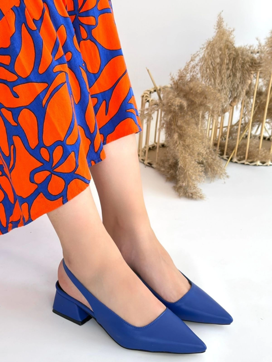Morji Mavi Cilt Topuklu Ayakkabı