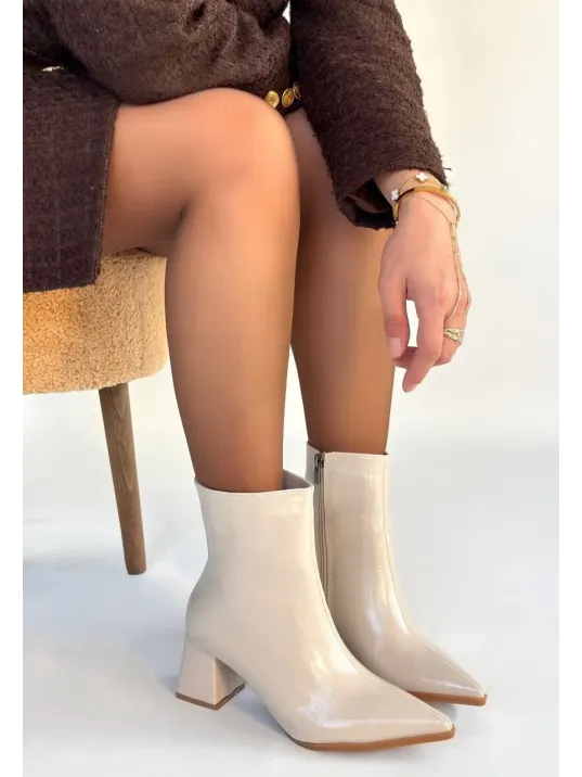 Mosy Bej Rugan Topuklu Bot Mosy Bej Rugan Topuklu Bot