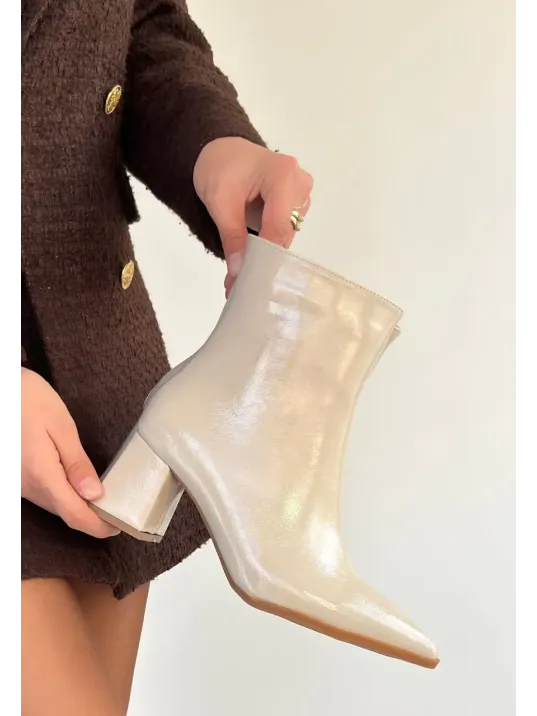 Mosy Bej Rugan Topuklu Bot Mosy Bej Rugan Topuklu Bot