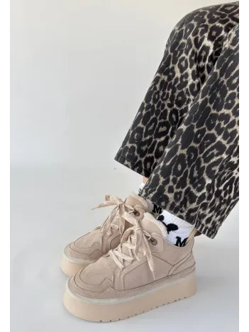 Muden Bej Süet Bağcıklı Bot Muden Bej Süet Bağcıklı Bot