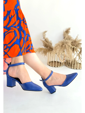 Mulen Mavi Cilt Topuklu Ayakkabı Mulen Mavi Cilt Topuklu Ayakkabı