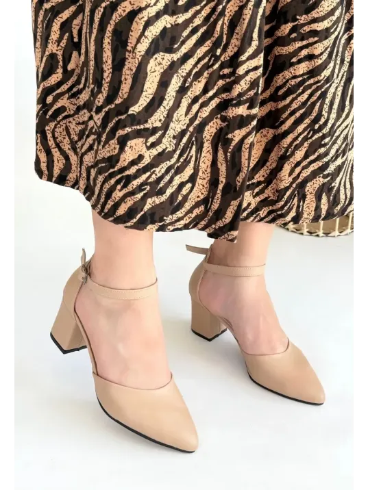 Mulen Nude Cilt Topuklu Ayakkabı Mulen Nude Cilt Topuklu Ayakkabı