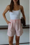 Müslin Kumaş Şort Bağcıklı Pembe Pt Müslin Kumaş Şort Bağcıklı Pembe Pt