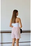 Müslin Kumaş Şort Bağcıklı Pembe Pt