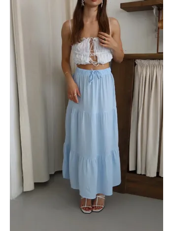 Müslin Kumaş Keten Uzun Etek Mvi Pt