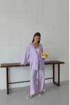 Müslin Kumaş Kimono Lila Pt