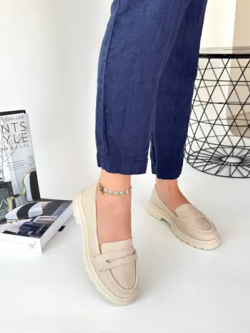 Narli Bej Cilt Oxford Ayakkabı Narli Bej Cilt Oxford Ayakkabı