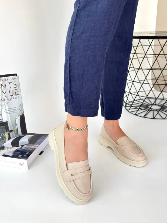 Narli Bej Cilt Oxford Ayakkabı Narli Bej Cilt Oxford Ayakkabı