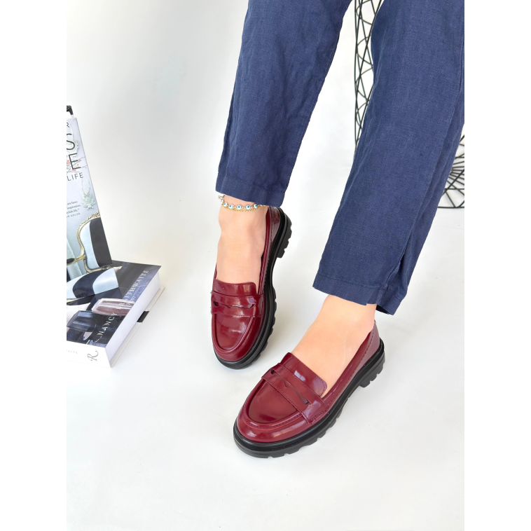 Narli Bordo Rugan Oxford Ayakkabı Narli Bordo Rugan Oxford Ayakkabı