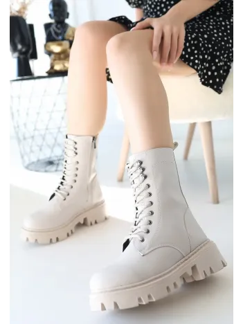 Neole Bej Cilt Bağcıklı Bot Neole Bej Cilt Bağcıklı Bot