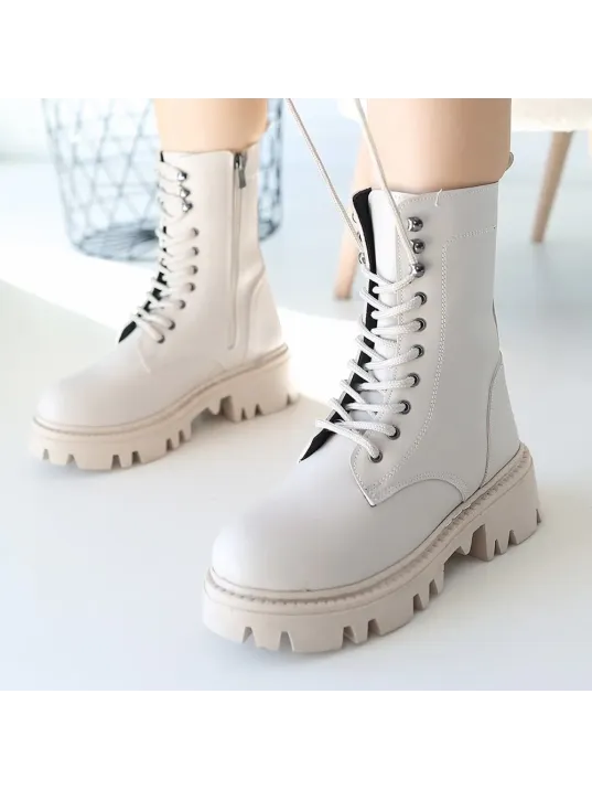 Neole Bej Cilt Bağcıklı Bot Neole Bej Cilt Bağcıklı Bot