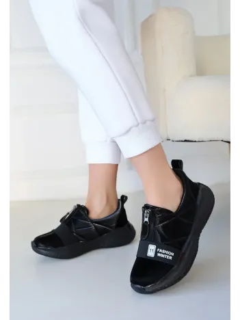 Nikeo Siyah Paraşüt Siyah Tabanlı Spor Ayakkabı