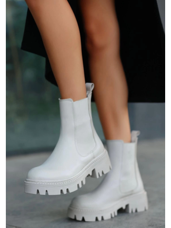 Ninle Bej Cilt Topuklu Bot Ninle Bej Cilt Topuklu Bot