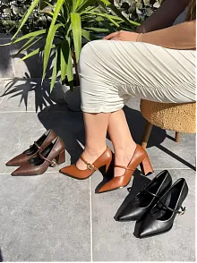 Nıvra Taba Cilt Topuklu Ayakkabı