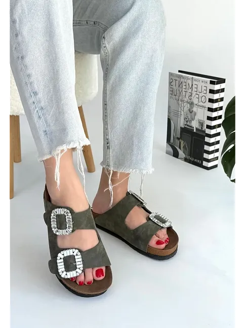 Nool Yeşil Nubuk Terlik