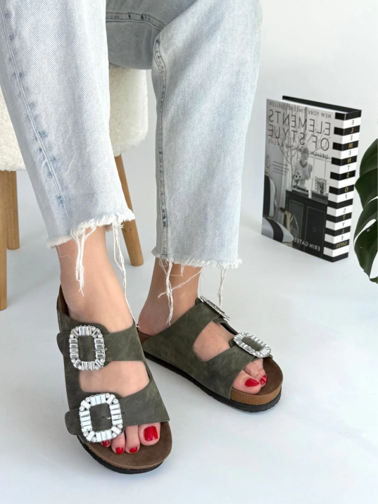 Nool Yeşil Nubuk Terlik Nool Yeşil Nubuk Terlik