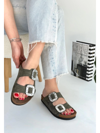 Nool Yeşil Nubuk Terlik Nool Yeşil Nubuk Terlik