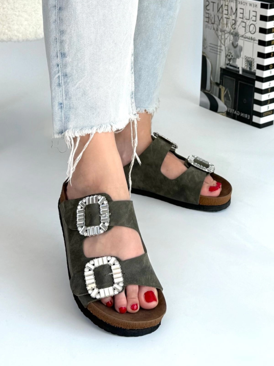 Nool Yeşil Nubuk Terlik Nool Yeşil Nubuk Terlik