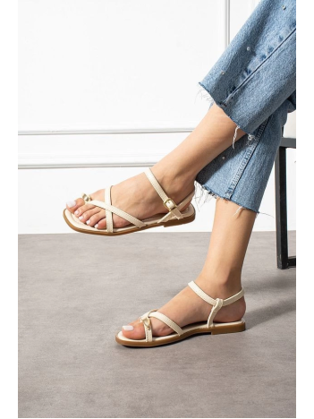 Nordi Bej Cilt Kemerli Sandalet Nordi Bej Cilt Kemerli Sandalet