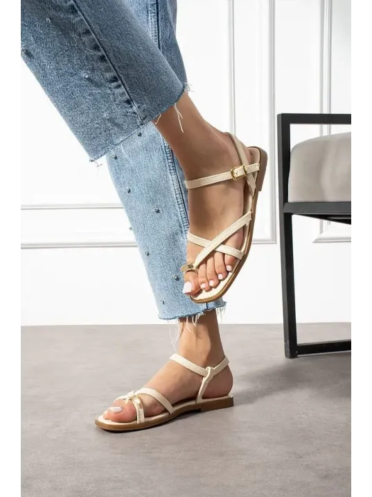 Nordi Bej Cilt Kemerli Sandalet Nordi Bej Cilt Kemerli Sandalet