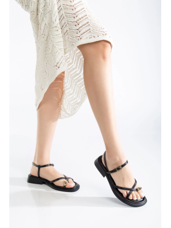 Nordi Siyah Cilt Kemerli Sandalet Nordi Siyah Cilt Kemerli Sandalet