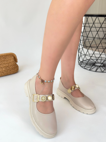 Okira Bej Cilt Oxford Ayakkabı Okira Bej Cilt Oxford Ayakkabı