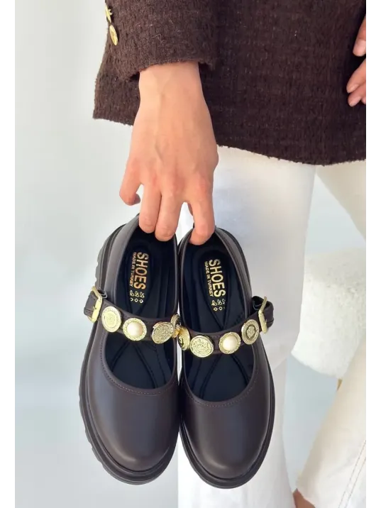 Okira Kahverengi Cilt Oxford Ayakkabı Okira Kahverengi Cilt Oxford Ayakkabı