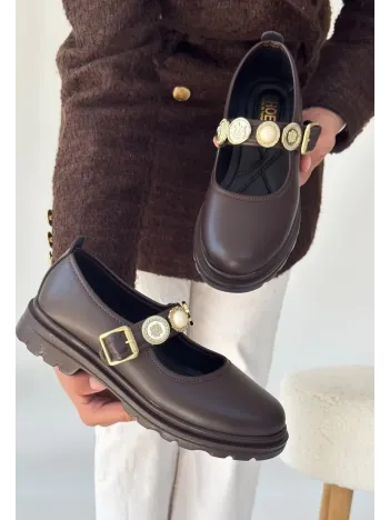 Okira Kahverengi Cilt Oxford Ayakkabı Okira Kahverengi Cilt Oxford Ayakkabı