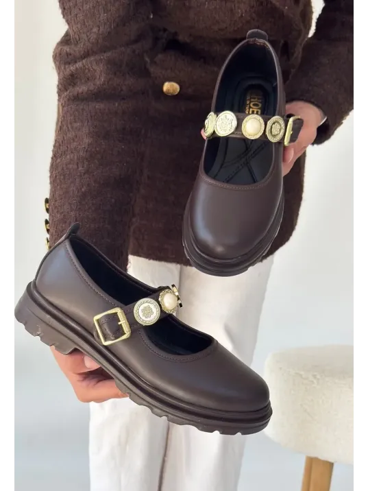 Okira Kahverengi Cilt Oxford Ayakkabı Okira Kahverengi Cilt Oxford Ayakkabı