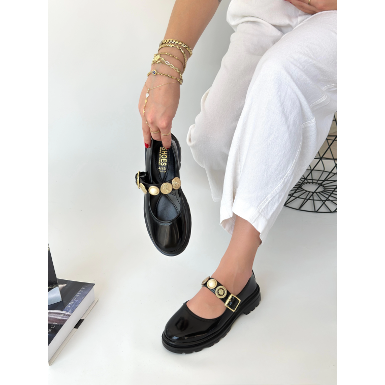 Okira Siyah Rugan Oxford Ayakkabı Okira Siyah Rugan Oxford Ayakkabı