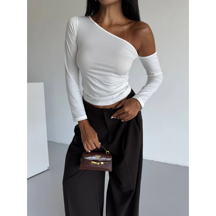 Omuz detaylı kollu bluz beyaz f2336 Omuz detaylı kollu bluz beyaz f2336