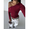 Omuz detaylı kollu bluz bordo f2336 Omuz detaylı kollu bluz bordo f2336