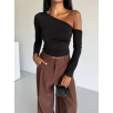 Omuz detaylı kollu bluz siyah f2336 Omuz detaylı kollu bluz siyah f2336