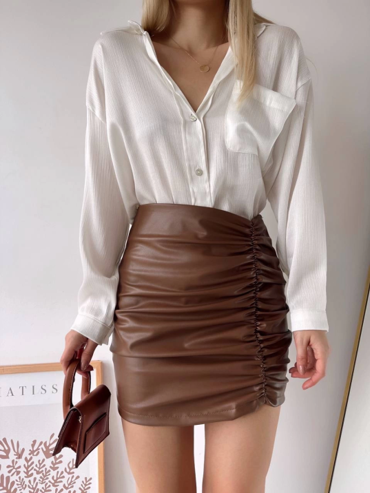 Önden büzgülü etek taba h24210 Önden büzgülü etek taba h24210