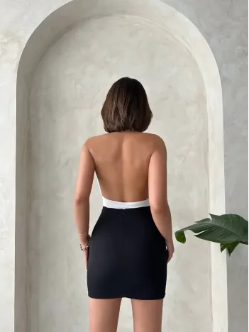 Önü Büzgülü Etek Siyah S24222