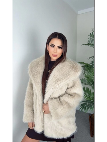 Önü çıtçıtlı loli kürk bej t4149