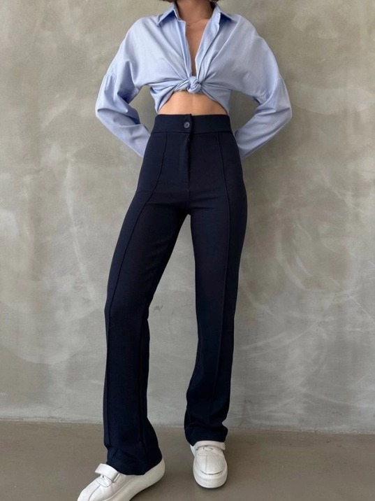 Önü cumalı ithal krep pantolon Önü cumalı ithal krep pantolon