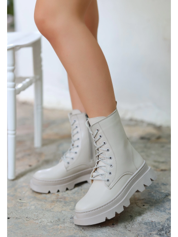 Orge Bej Cilt Bağcıklı Bot Orge Bej Cilt Bağcıklı Bot