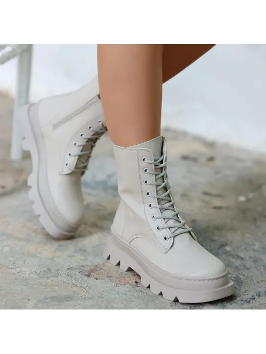 Orge Bej Cilt Bağcıklı Bot