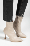 Orjen Bej Cilt Streç Topuklu Bot