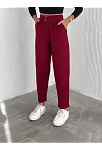 Örme Krep Pantolon Çift Düğmeli