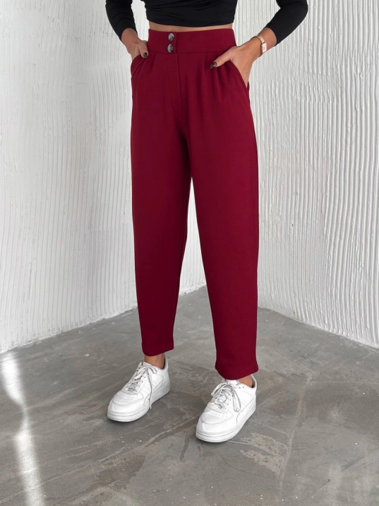 örme krep pantolon çift düğmeli örme krep pantolon çift düğmeli