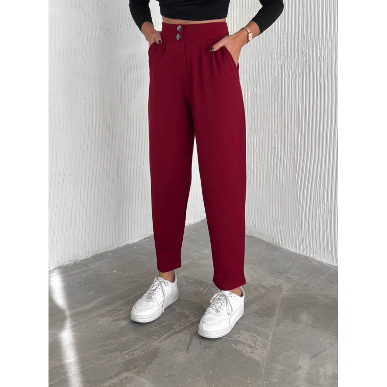 örme krep pantolon çift düğmeli örme krep pantolon çift düğmeli