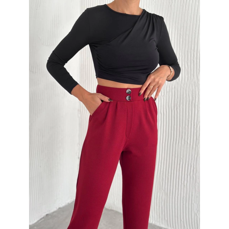 örme krep pantolon çift düğmeli örme krep pantolon çift düğmeli