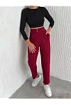 Örme Krep Pantolon Çift Düğmeli
