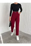 Örme Krep Pantolon Çift Düğmeli